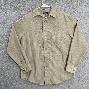 Croft & Barrow Shirt Men M Tan Plaid Long Sleeve‎ Button Down